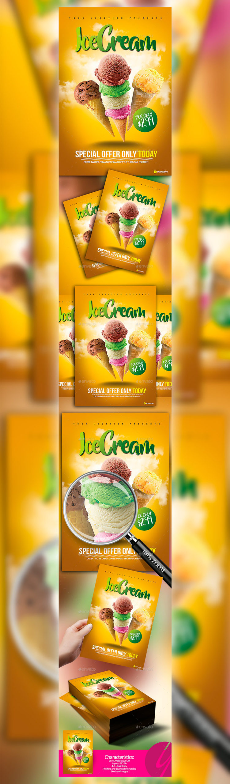 Arte para Sorveteria Download - Flyer Ice Cream