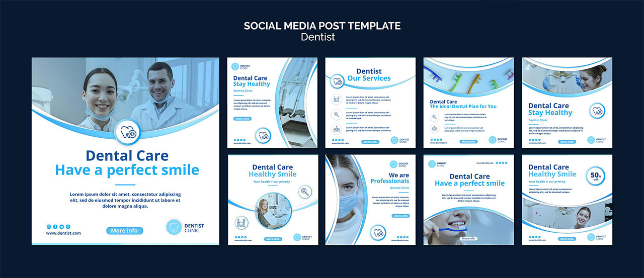 Pack Arte para Social Media Dentista